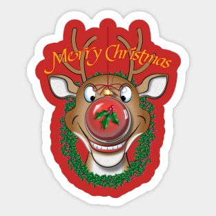 Merry Red Nose Bulb Sticker